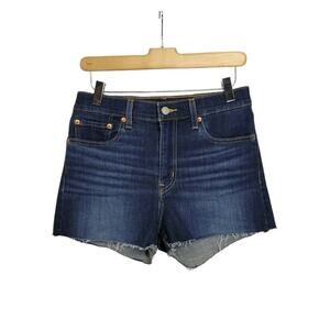Levis High Rise Dark Wash 2.5" Jean Shorts Size 28